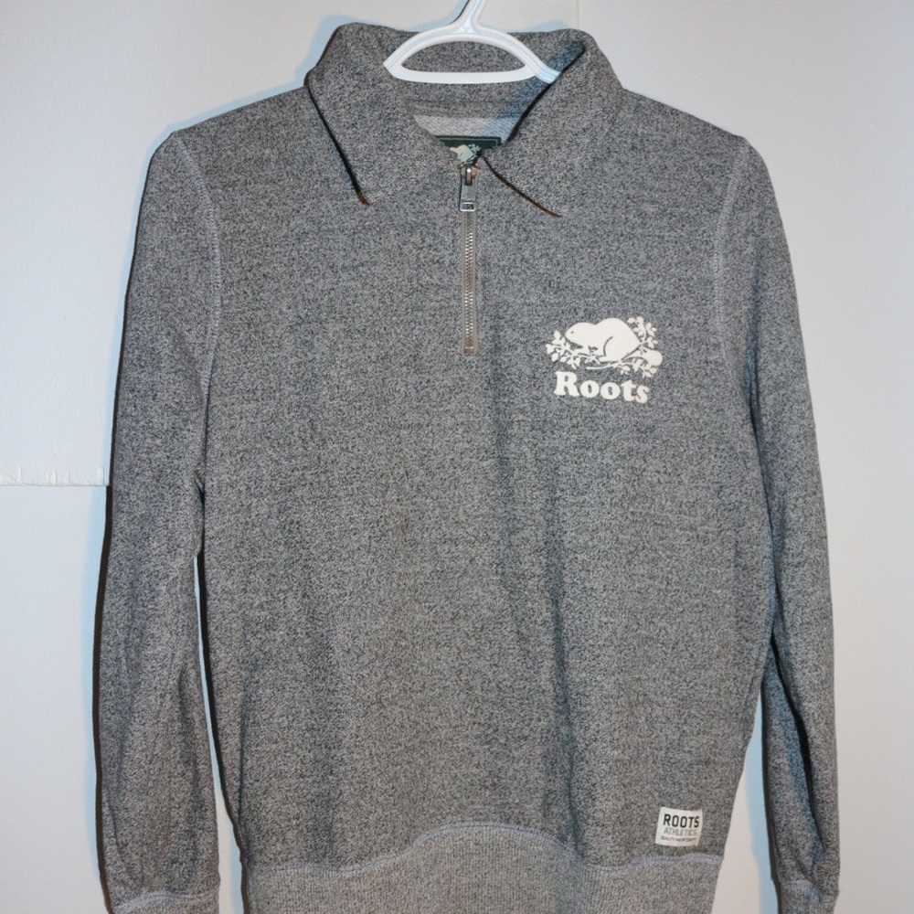 Roots Women’s Salt and Pepper Half Zip Sweater